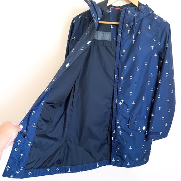 Helly Hansen Lyness Womens Rain Jacket Coat Size XS Blue Nautical Anchor Hooded - Picture 4 of 15
